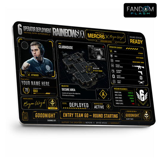 Operator Deployment Card – Rainbow Six Siege Inspired MERCR6 Creator Collab Badge