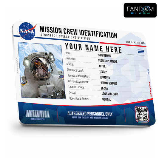 Mission Crew Identification Card – NASA Inspired Space Photo ID