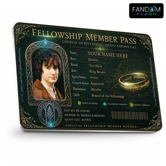 Fellowship Member Pass – Lord of the Rings Inspired Custom Fantasy Quest Credential Card