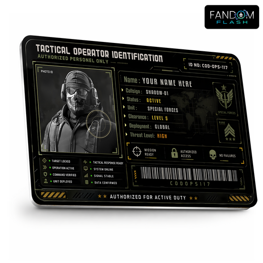 Tactical Operator Identification Card – Call of Duty Inspired Custom Military Badge