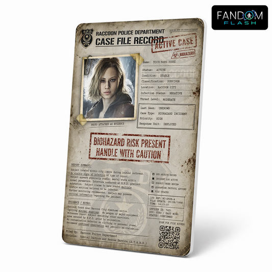 Raccoon Police Case File Card – Resident Evil Inspired Horror Record