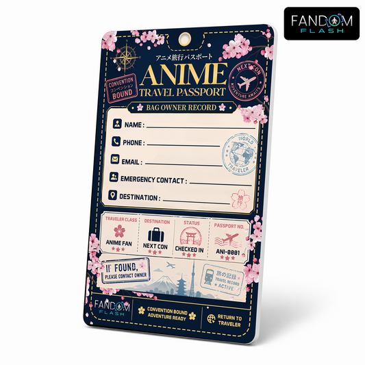 Anime Travel Passport Bag Tag – Convention Bound Luggage Owner Record Tag