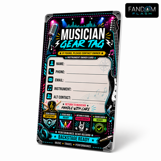 Musician Gear Tag – Music Travel Instrument Owner Record Tag