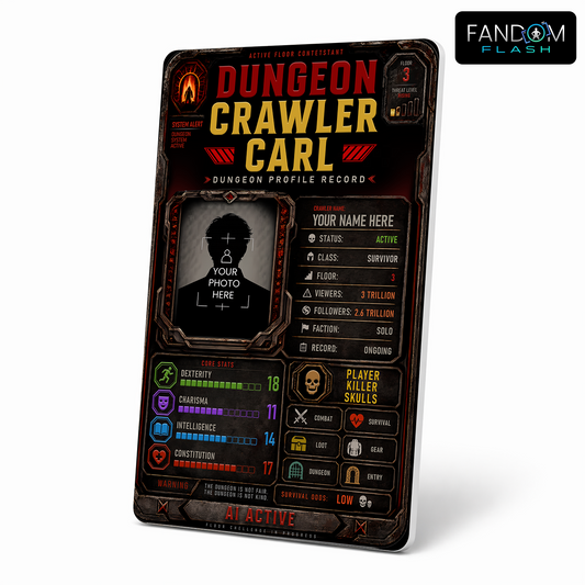 Dungeon Crawler Profile ID Card – Dungeon Crawler Carl Inspired Contestant Badge