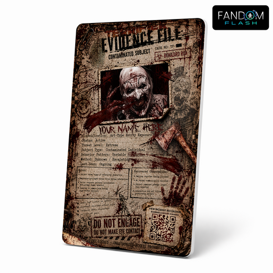 Contaminated Subject Evidence File – Terrifier Inspired Horror Photo ID