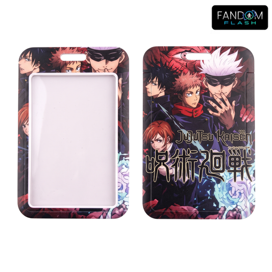 Jujutsu Kaisen Inspired Anime Badge Holder – Red & Black ID Card Sleeve