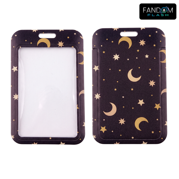 Celestial Moon & Stars Badge Holder – Mystical ID Card Sleeve