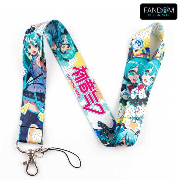 Hatsune Miku Inspired Anime Lanyard – Colorful Vocaloid Badge Strap