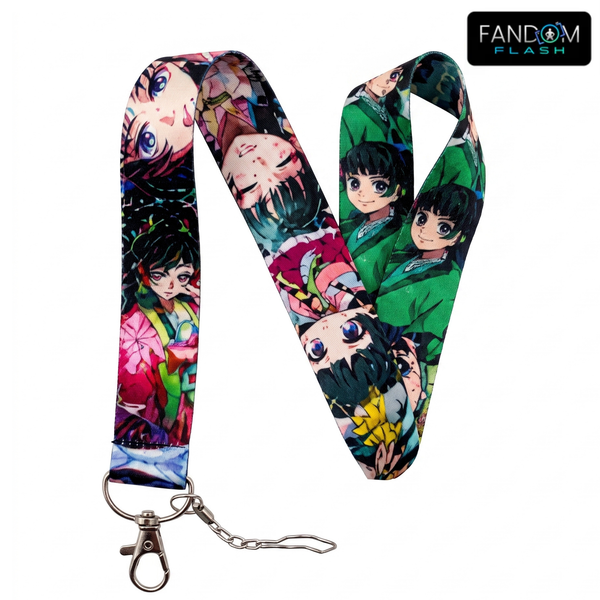 Demon Slayer Inspired Anime Character Lanyard – Colorful Badge Strap