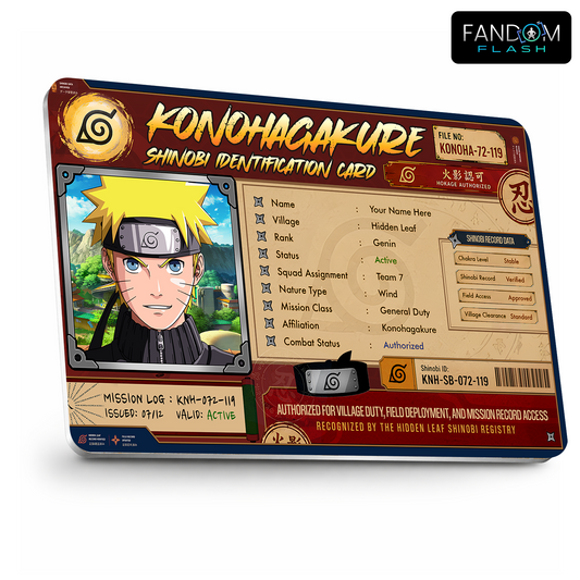 Shinobi Identification Card – Naruto Inspired Anime Photo ID