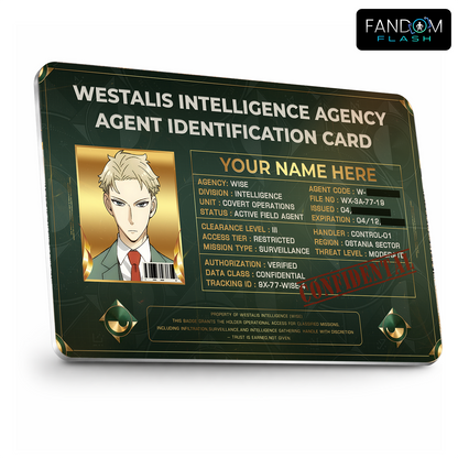 Westalis Intelligence Agency ID Card – Spy x Family Inspired Anime Photo ID