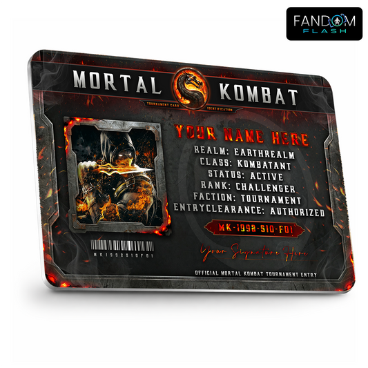 Tournament Entry Card – Mortal Kombat Inspired Gaming Photo ID