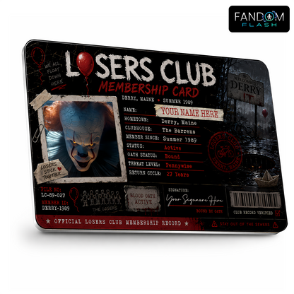 Losers Club Membership Card – IT Inspired Custom Horror Collectible Badge