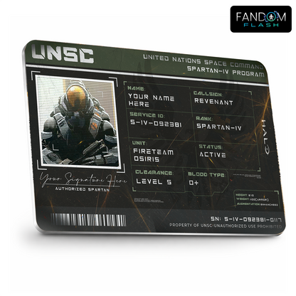 UNSC Spartan ID Badge – Halo Military Identification Card