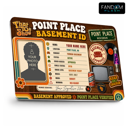 Point Place Basement ID Badge – That ’70s Show Inspired Hangout Member Card