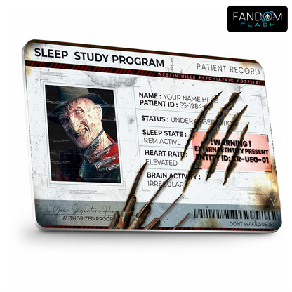 Sleep Study Patient Record – Nightmare on Elm Street Inspired Horror Photo ID