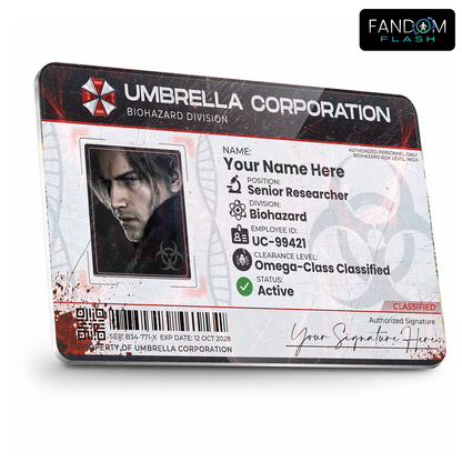 Biohazard Division Access Card – Resident Evil Inspired Horror Photo ID