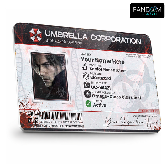 Biohazard Division Access Card – Resident Evil Inspired Horror Photo ID