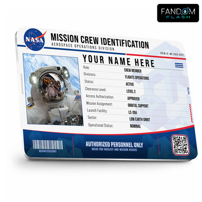 Mission Crew Identification Card – NASA Inspired Space Photo ID