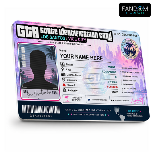 State Identification Card – GTA Inspired Custom Los Santos / Vice City Badge