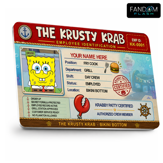 Employee ID Card – Krusty Krab Inspired Custom Cartoon Badge