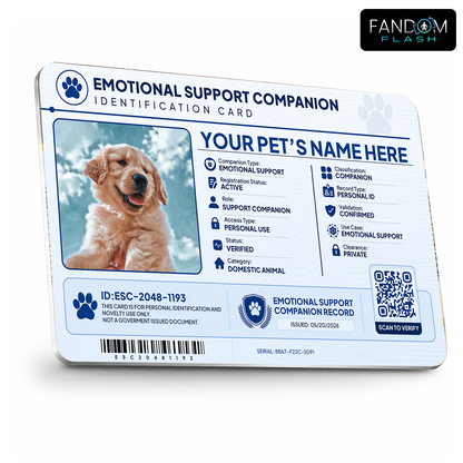 Emotional Support Companion ID Card – Custom Pet Photo Badge