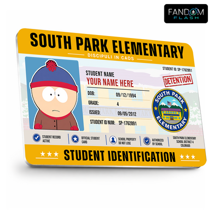 Student ID Card – South Park Inspired Custom Cartoon Badge
