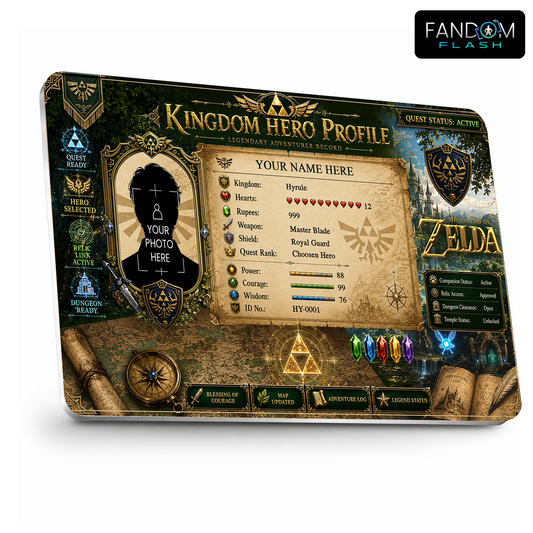 Kingdom Hero Profile Card – Zelda Inspired Custom Adventurer Record Badge