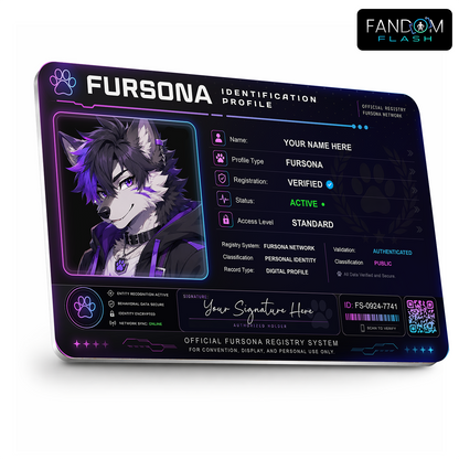 Fursona Identification Profile Card – Custom Character Badge