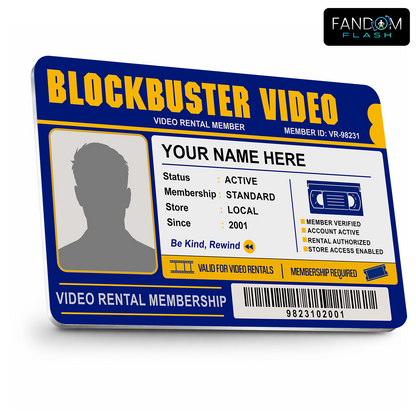 Video Rental Membership Card – Blockbuster Inspired Custom Retro Badge
