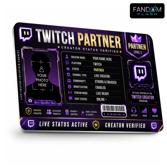 Twitch Partner Card – Custom Creator Status Badge