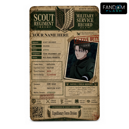 Scout Regiment Badge – Attack on Titan Inspired Anime Photo ID