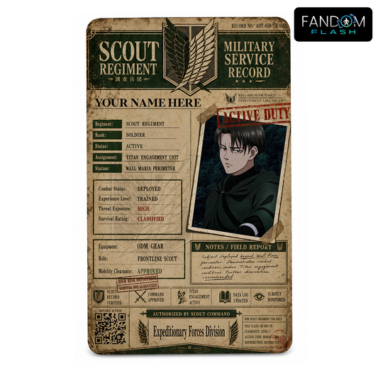 Scout Regiment Badge – Attack on Titan Inspired Anime Photo ID