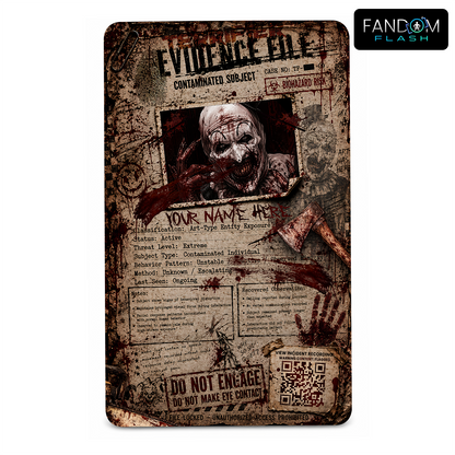 Contaminated Subject Evidence File – Terrifier Inspired Horror Photo ID