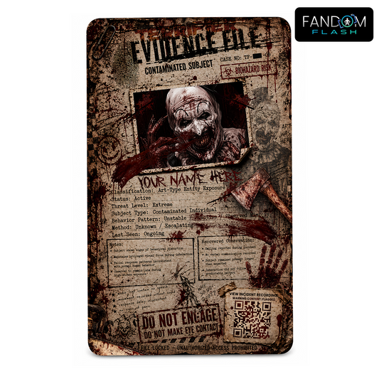 Contaminated Subject Evidence File – Terrifier Inspired Horror Photo ID