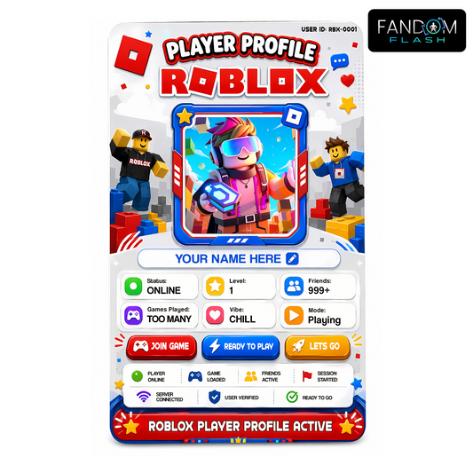 Player Profile Card – Roblox Inspired Custom Gaming Badge