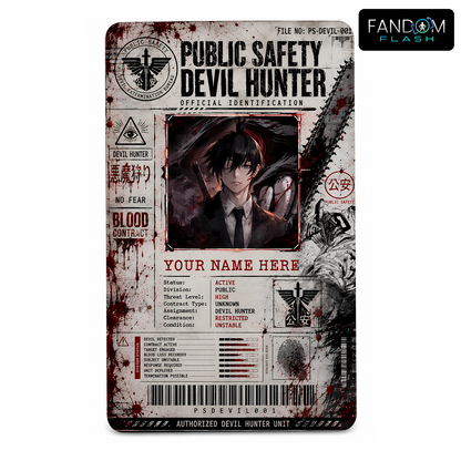 Public Safety Devil Hunter ID Card – Chainsaw Man Inspired Custom Anime Badge
