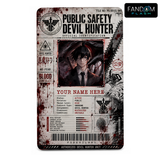 Public Safety Devil Hunter ID Card – Chainsaw Man Inspired Custom Anime Badge