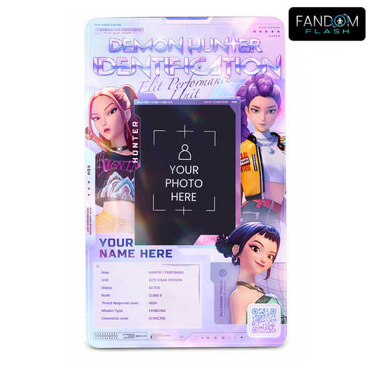 Demon Hunter Identification Card – KPop Demon Hunters Inspired Photo ID