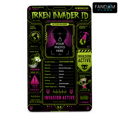 Irken Invader ID Badge – Invader Zim Inspired Earth Infiltration Record Card