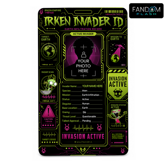 Irken Invader ID Badge – Invader Zim Inspired Earth Infiltration Record Card
