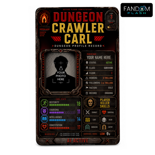 Dungeon Crawler Profile ID Card – Dungeon Crawler Carl Inspired Contestant Badge