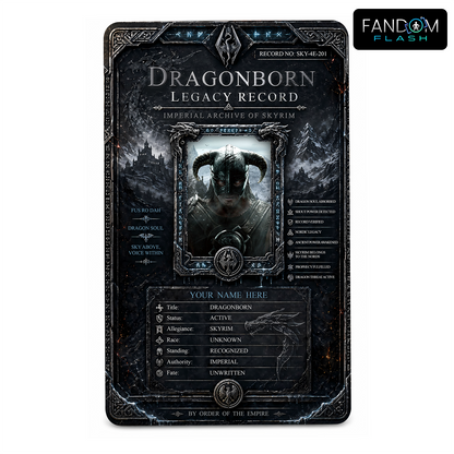Legacy Record Card – Skyrim Inspired Custom Fantasy Badge