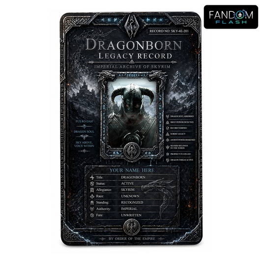 Legacy Record Card – Skyrim Inspired Custom Fantasy Badge