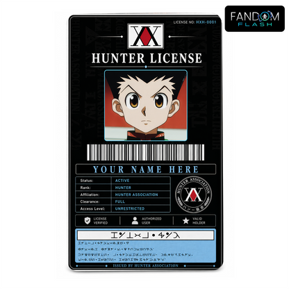 Hunter License ID Badge – Hunter x Hunter Inspired Anime Card