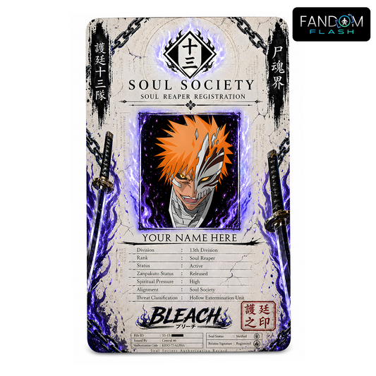 Soul Society ID Badge – Bleach Inspired Anime Photo ID