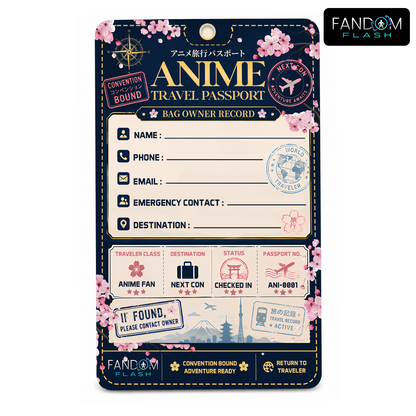 Anime Travel Passport Bag Tag – Convention Bound Luggage Owner Record Tag