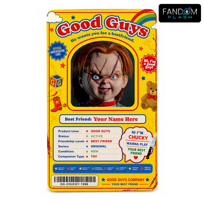 Good Guys Best Friend Card – Chucky Inspired Horror Photo ID