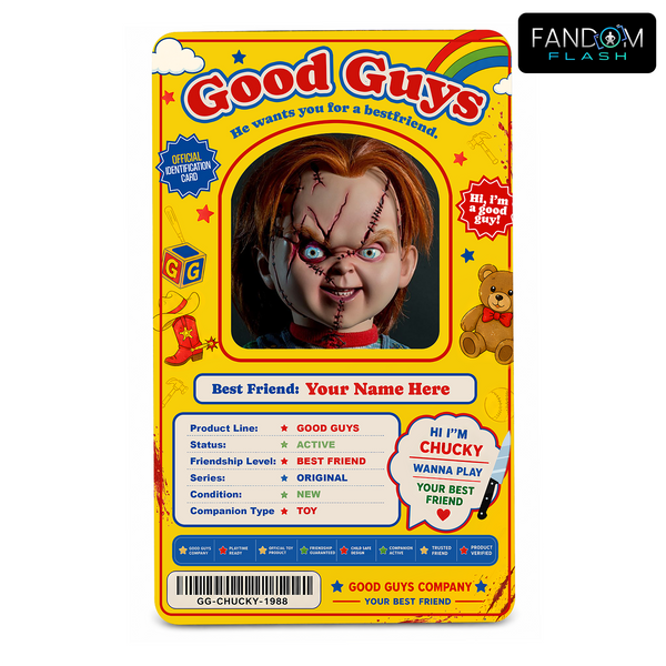 Good Guys Best Friend Card – Chucky Inspired Horror Photo ID