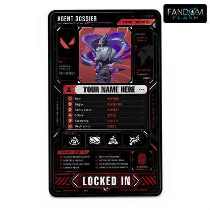 Agent Dossier Card – VALORANT Inspired Custom Gaming Badge